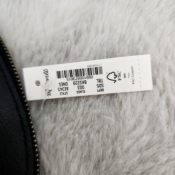 Madewell Black Leather Makeup Pouch Travel Cosmetic Bag Monogrammed RJ NWT - Picture 5 of 11